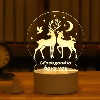 Imagem de Lâmpada de Neon 3D LED USB - Luz Noturna para Quarto e Decoração de Natal
