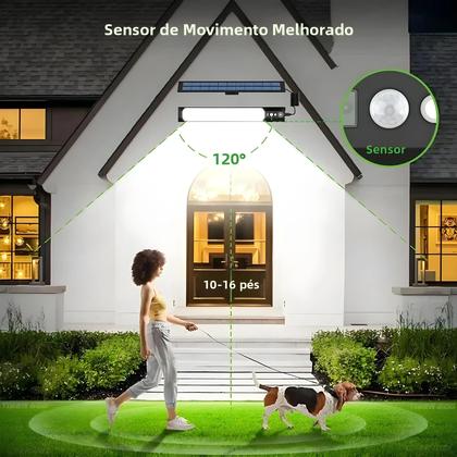 Imagem de Lâmpada De Parede LED Solar Com Sensor De Movimento Para Exterior IP65 À Prova d'Água Recarregável