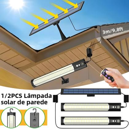 Imagem de Lâmpada De Parede LED Solar Com Sensor De Movimento Para Exterior IP65 À Prova d'Água Recarregável