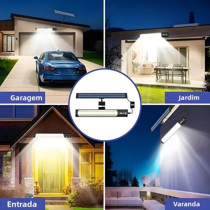 Imagem de Lâmpada De Parede LED Solar Com Sensor De Movimento Para Exterior IP65 À Prova d'Água Recarregável