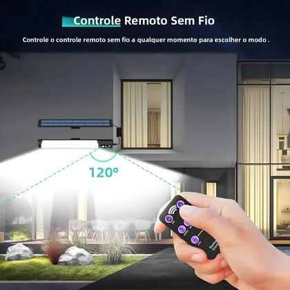 Imagem de Lâmpada De Parede LED Solar Com Sensor De Movimento Para Exterior IP65 À Prova d'Água Recarregável