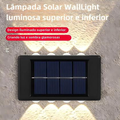 Imagem de Lâmpada de Parede Solar LED Super Brilhante à Prova D'Água - Iluminação Externa para Varanda e Fachada