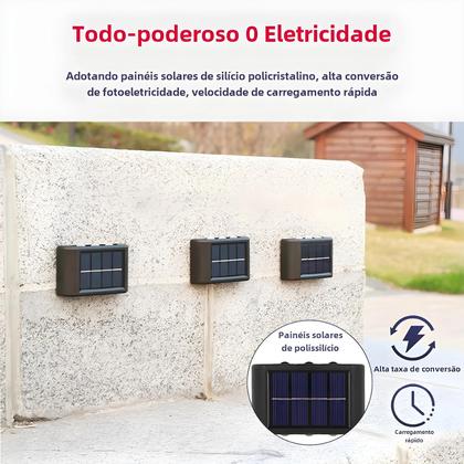 Imagem de Lâmpada de Parede Solar LED Super Brilhante à Prova D'Água - Iluminação Externa para Varanda e Fachada