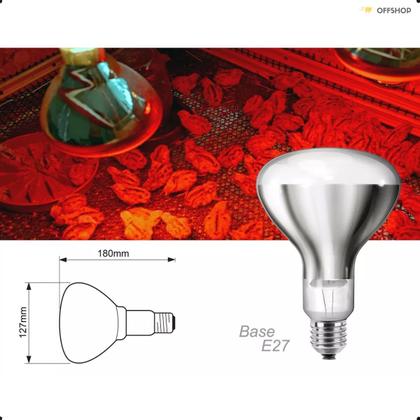 Imagem de Lâmpada De Secagem Infravermelha Refletora 250w 220v E-27