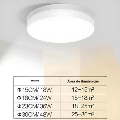 Imagem de Lâmpada de Teto LED Ultrafina Redonda Moderna - Ideal para Decoração de Quarto