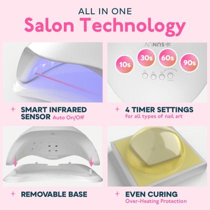 Imagem de Lâmpada de unhas LED UV SUNUV Sun5plus com sensor e 4 temporizadores
