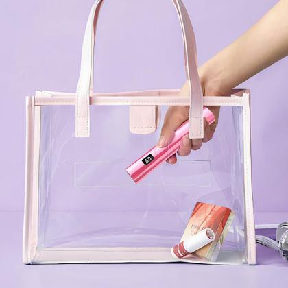 Imagem de Lâmpada de unhas UV Hoonyn Handheld Sparkly 5W com tela LCD rosa