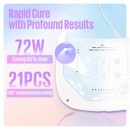Imagem de Lâmpada de unhas UV MEFA 72W com base e revestimento superior para unhas de gel