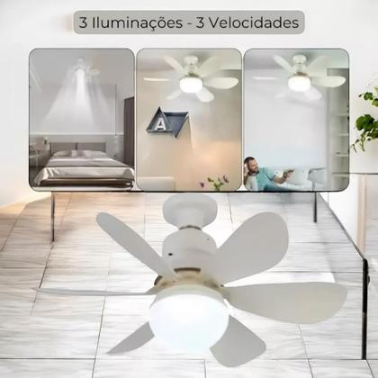 Imagem de Lâmpada De Ventilador De Teto Led Ajustável com controle remoto - lampada