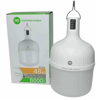 Imagem de Lampada Emergencia Led Recarregavel Usb 48w Usb Cor Branco Frio