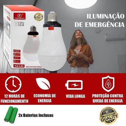 Imagem de Lâmpada Emergencial Led Bateria Recarregável 12H De Uso