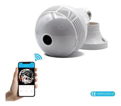 Imagem de Lâmpada Espiã Câmera Ip 360º Hd Led Wifi Panorâmica - v380