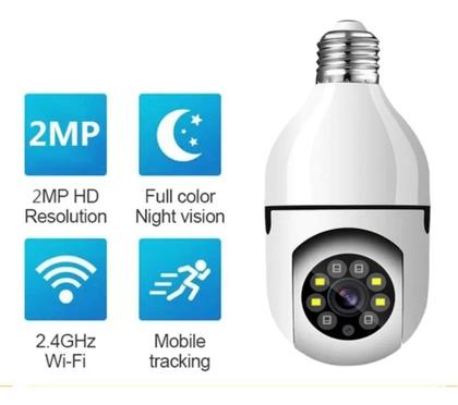 Imagem de Lâmpada Espiã Câmera Ip Wifi Full Hd Visão Noturna Yoosee Panoramica 360 Seguranca 24h