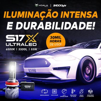 Imagem de Lâmpada Farol Shocklight Ultra Led S17x Nano H8 H9 H11 H16-2 5500 Lumens 6500K 55w
