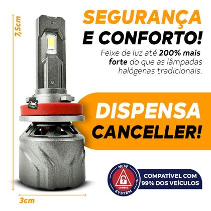 Imagem de Lâmpada Farol Shocklight Ultra Led S17x Nano H8 H9 H11 H16-2 5500 Lumens 6500K 55w