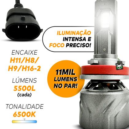Imagem de Lâmpada Farol Shocklight Ultra Led S17x Nano H8 H9 H11 H16-2 5500 Lumens 6500K 55w