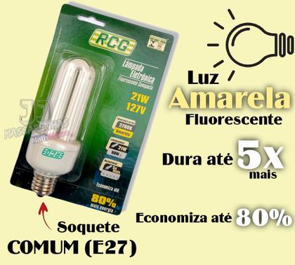 Imagem de Lampada Fluorescente Rcg Luz Amarela Nova 127v 21w 2700k