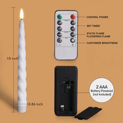 Imagem de Lâmpada Girimax White Flameless Spiral Candles com conjunto remoto de 6