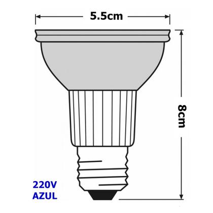 Imagem de Lâmpada Hálogena Colorida Azul  Par20 50w 220v E27