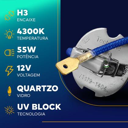 Imagem de Lâmpada Halógena Encaixe H3 4300k 12V 55w Techone