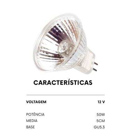 Imagem de Lâmpada Halógena Mr16 Gu5.3 50w 12v Branco Quente