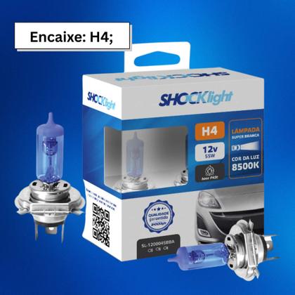 Imagem de Lâmpada Halógena Super Branca H4 12V 60/55W Shocklight - SL-120004SBBA