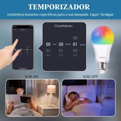 Imagem de Lampada Inteligente Iluminação Rgb Wifi Led Smart Google Alexa Colorida Tuya Life 12w ou 15w