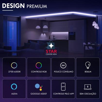 Imagem de Lampada Inteligente Iluminação Rgb Wifi Led Smart Google Alexa Colorida Tuya Life 12w ou 15w