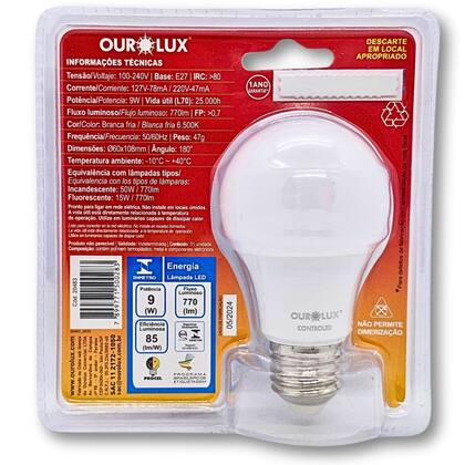 Imagem de Lâmpada Inteligente Sensor Luminosidade 6500k 9w Bulbo E27