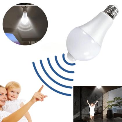 Imagem de Lâmpada Kit c/2 Led 9w Com Sensor De Presença Branco Frio Bivolt