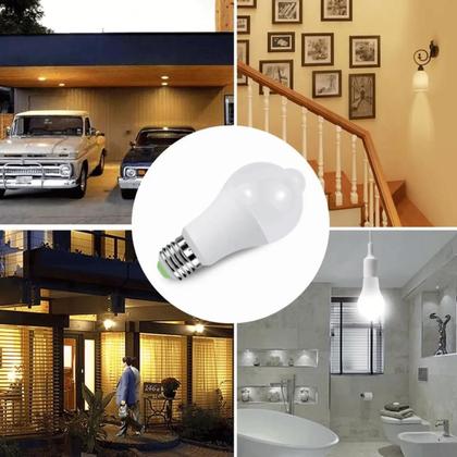 Imagem de Lâmpada Kit c/2 Led 9w Com Sensor De Presença Branco Frio Bivolt