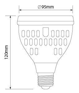 Imagem de Lampada LED 43W PAR30 CDMR E27 Branco Quente 3000K Bivolt
