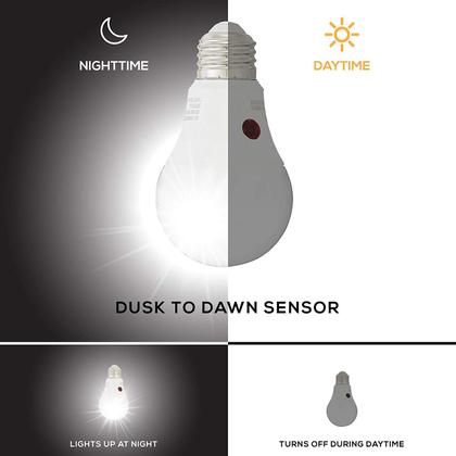 Imagem de Lâmpada LED Amazon Basics A19 Sensor Dusk to Dawn 9W
