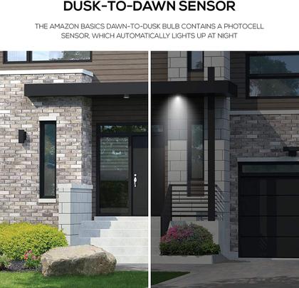 Imagem de Lâmpada LED Amazon Basics A19 Sensor Dusk to Dawn 9W
