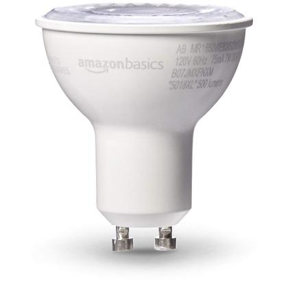 Imagem de Lâmpada LED Amazon Basics MR16 7W GU10 3000K regulável, pacote com 6