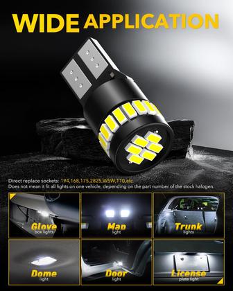 Imagem de Lâmpada LED AUXITO 194 6000K branca Canbus sem erros (pacote com 2)