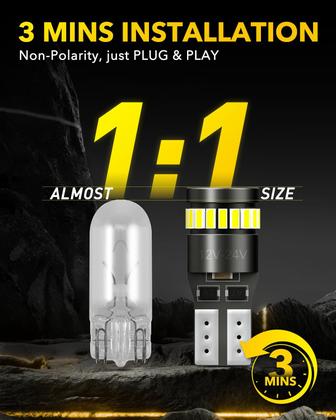 Imagem de Lâmpada LED AUXITO 194 6000K branca Canbus sem erros (pacote com 2)