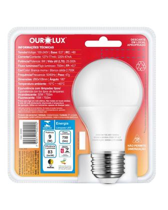 Imagem de Lâmpada LED Base E27 Bivolt com Sensor Luminosidade 9w Cor da Luz 2700k Branco Quente Ourolux