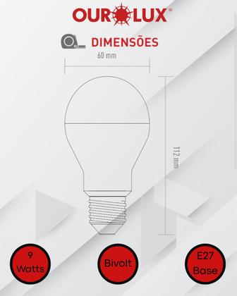 Imagem de Lâmpada LED Base E27 Bivolt com Sensor Luminosidade 9w Cor da Luz 2700k Branco Quente Ourolux