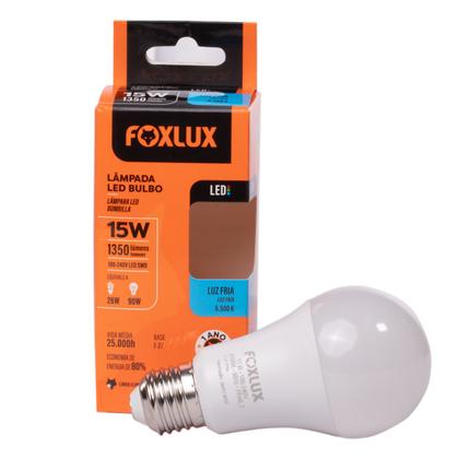 Imagem de Lâmpada LED Bulbo 15W c/ Base E27 Bivolt 6500K Foxlux Kit com 3