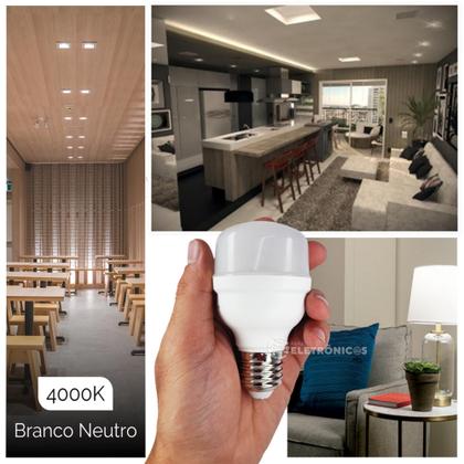 Imagem de Lâmpada LED Bulbo 20W com Base E27, Fluxo Luminoso Intenso e Cor 4000K EB7210