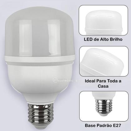 Imagem de Lâmpada LED Bulbo 20W com Base E27, Fluxo Luminoso Intenso e Cor 4000K EB7210
