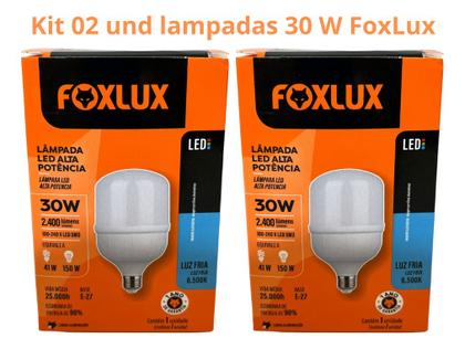 Imagem de Lampada Led Bulbo 30w 6500 K Foxlux Bivolt Kit 02 Und