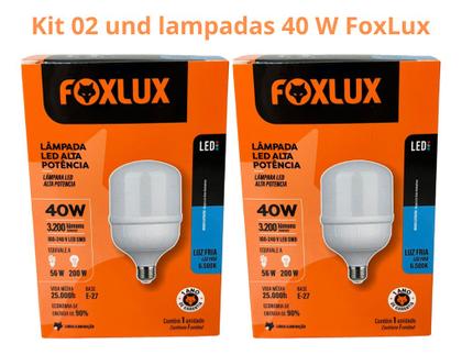 Imagem de Lampada Led Bulbo 40w 6500 K Foxlux Bivolt Kit 02 Und