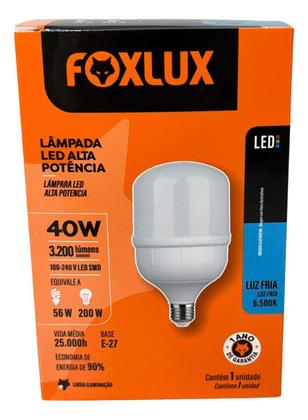 Imagem de Lampada Led Bulbo 40w 6500 K Foxlux Bivolt Kit 02 Und