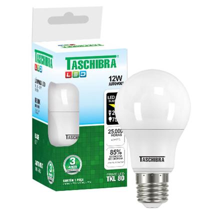 Imagem de Lâmpada Led Bulbo 6500k A60 Tkl 12w E27 Taschibra Kit 12 Pçs