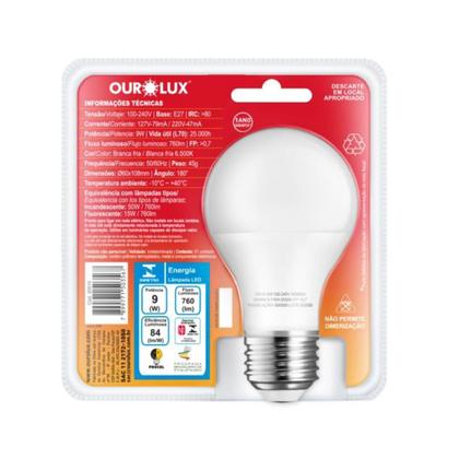 Imagem de Lampada LED Bulbo 9W 6500K Sensor De Presenca ControLED Ourolux
