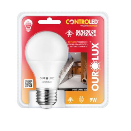 Imagem de Lampada LED Bulbo 9W 6500K Sensor De Presenca ControLED Ourolux