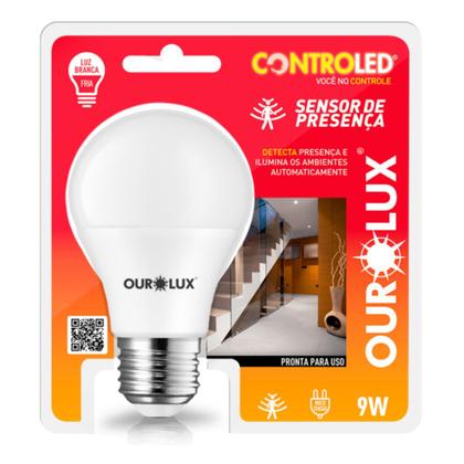 Imagem de Lampada LED Bulbo 9W 6500K Sensor De Presenca ControLED Ourolux