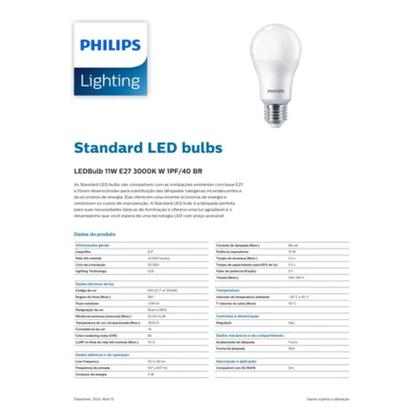 Imagem de Lâmpada Led Bulbo Philips E27 4.5w 3000k 480lm Bivolt
